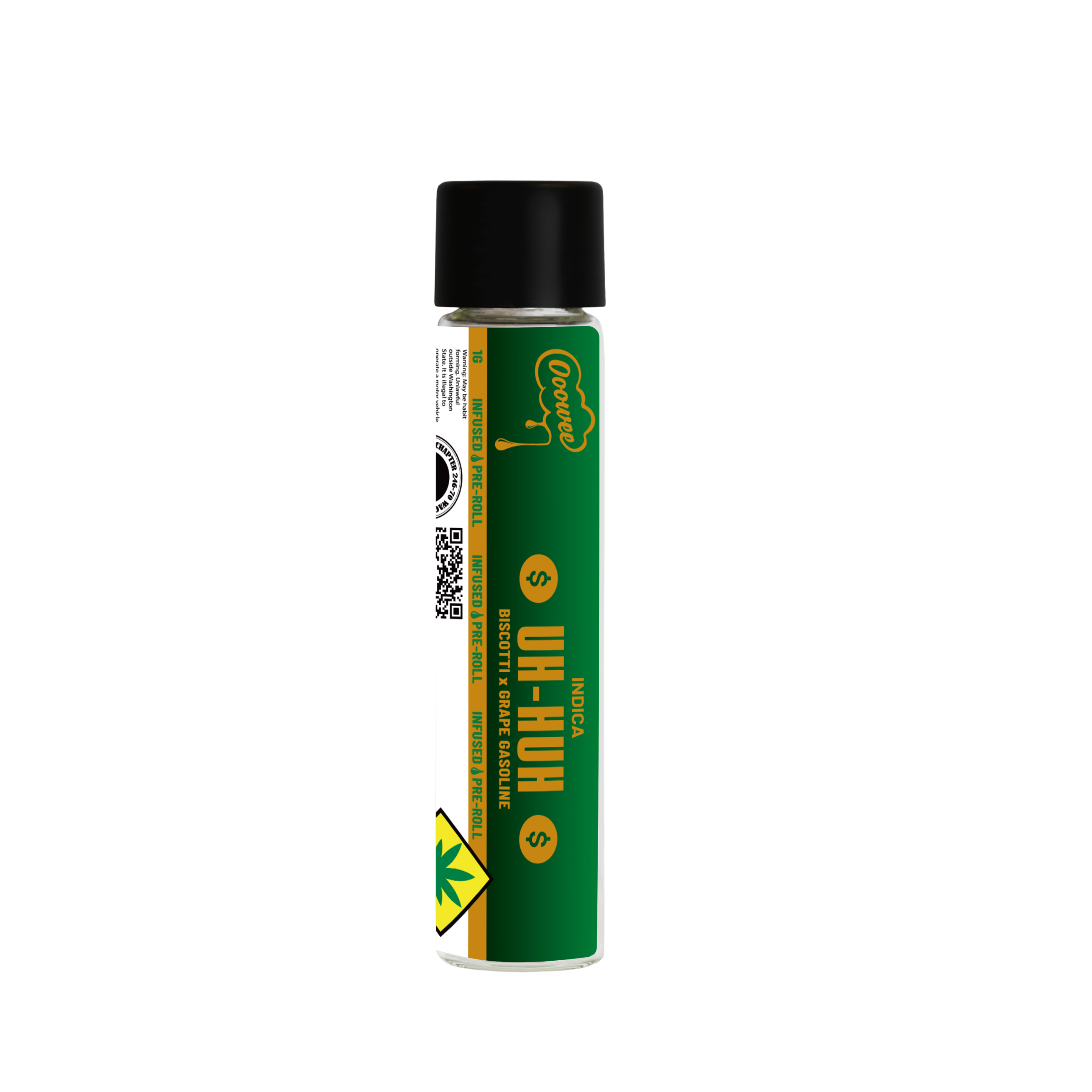 Uh-huh Double Infused · Infused Pre-Roll · Outside · Kief + Oil · 1g